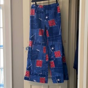 Wide Leg Patchwork Pants